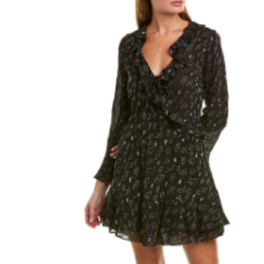 IRO avenge printed ruffle dress